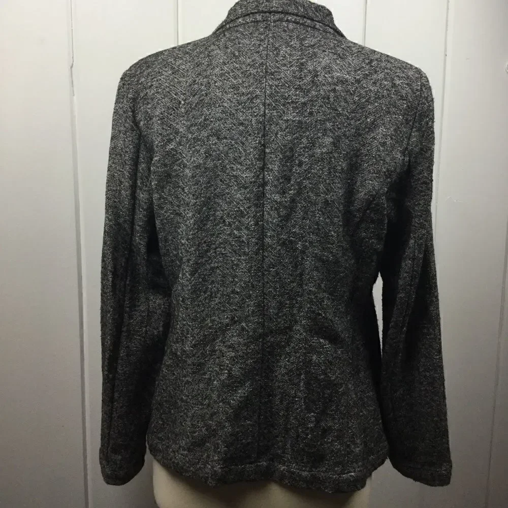 Eileen Fisher Black White Waterfall Cardigan S - Picture 9 of 10